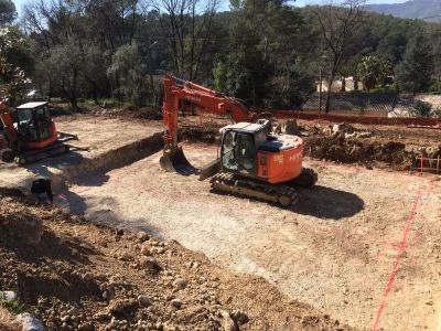 Plancher sur vide sanitaire + mur de soutenement - Mougins